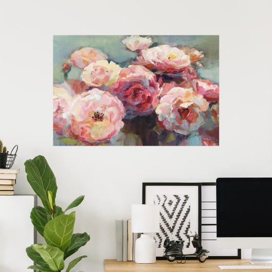 Wild Roze Roses Poster (Thuiskantoor)