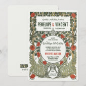 Wild Rozen Art Nouveau Lijst Uitnodiging (Voorkant / Achterkant)