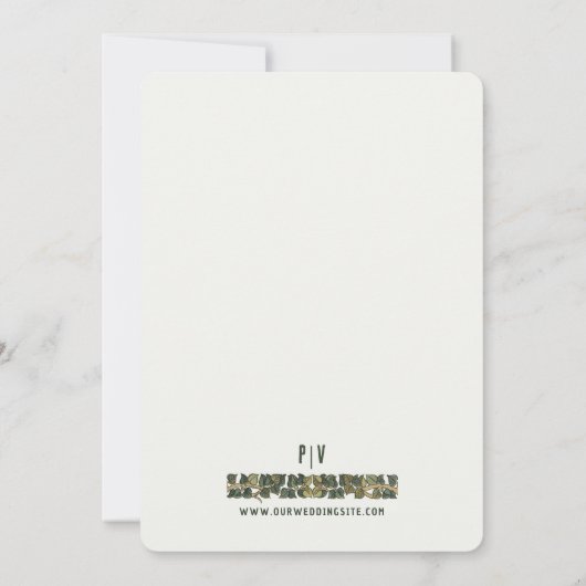 Wild Rozen Art Nouveau Lijst Uitnodiging (Achterkant)