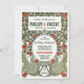 Wild Rozen Art Nouveau Lijst Uitnodiging (Voorkant)