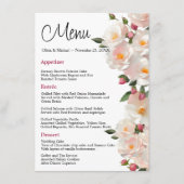 Wild rozen Elegant Dog roos Bruiloft Menu (Voorkant)