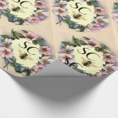 WILD-ROZEN, GEKROGEN, HONIEBEN/BEEKEEPER MONOGRAM CADEAUPAPIER (Hoek)