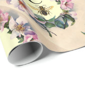 WILD-ROZEN, GEKROGEN, HONIEBEN/BEEKEEPER MONOGRAM CADEAUPAPIER (Rol Hoek)