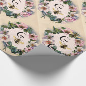 WILD-ROZEN, GEKROGEN, HONIEBEN/BEEKEEPER MONOGRAM CADEAUPAPIER (Hoek)