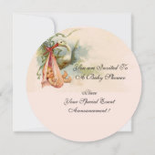 WILD-ROZEN, STORK-BABY SHOWER FOTO-TEMPLATE KAART (Achterkant)