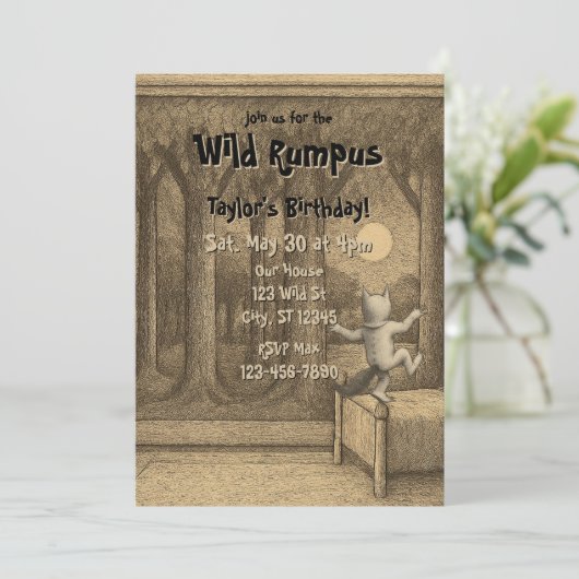 Wild Rumpus Birthday Kaart (Staand voorkant)