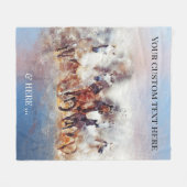 Wild Running Horses Fine Art Fleece Blanket (Voorkant (Horizontaal))