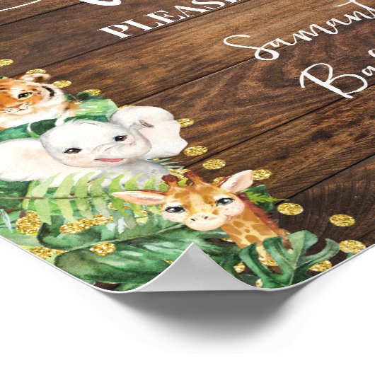 Wild Rustic Safari Animals geeft de voorkeur aan B Poster (Hoek)