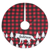 Wild Rustic Wolf Buffalo Controleer naam speldenfa Kerstboom Rok (Voorkant)