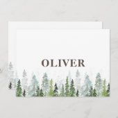 WILD | Rustige aanschafkaart met bomen Save The Date (Voorkant / Achterkant)