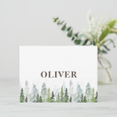 WILD | Rustige aanschafkaart met bomen Save The Date (Staand voorkant)