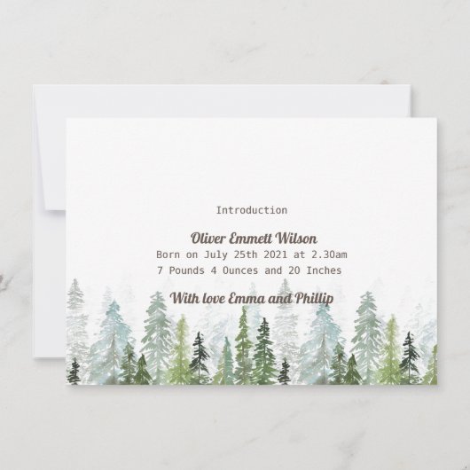 WILD | Rustige aanschafkaart met bomen Save The Date (Achterkant)