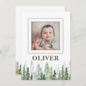 WILD | Rustige aanschafkaart met bomen Save The Date (Voorkant / Achterkant)