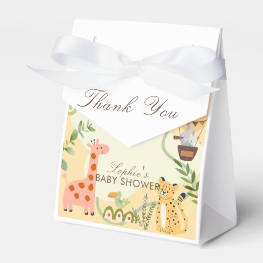 Wild Safari Adventure Awaits Baby Shower Bedankdoosjes (Voorkant Zijde)