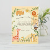 Wild Safari Adventure Awaits Baby Shower Bedankkaart (Staand voorkant)