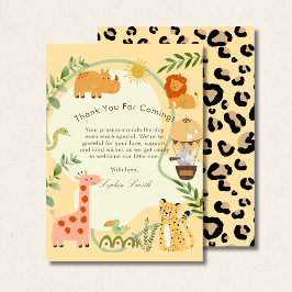 Wild Safari Adventure Awaits Baby Shower Bedankkaart
