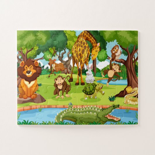 Wild Safari Adventure: een levendig dierenrijk Legpuzzel (Horizontaal)