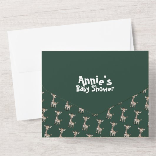 Wild Safari Adventure: uniek Baby shower All In One Uitnodiging (Achterkant)