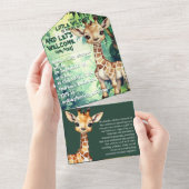 Wild Safari Adventure: uniek Baby shower All In One Uitnodiging (Afscheurbaar)