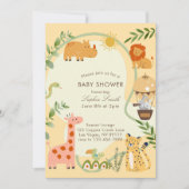 Wild Safari Adventure wacht op Baby shower Kaart (Voorkant)