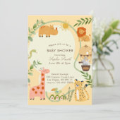 Wild Safari Adventure wacht op Baby shower Kaart (Staand voorkant)