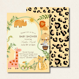 Wild Safari Adventure wacht op Baby shower Kaart