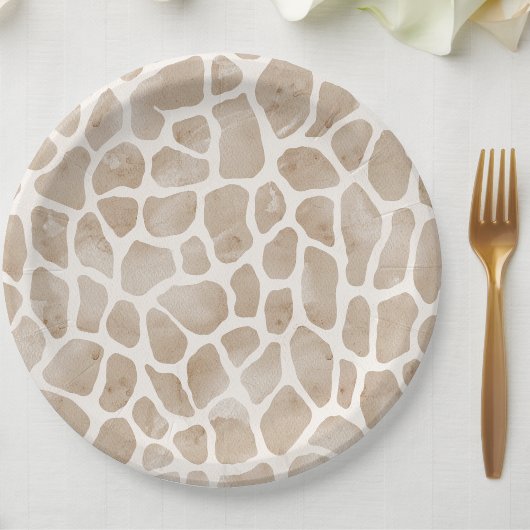 Wild Safari Animal Giraffe Print Papieren Bordje