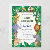 Wild Safari Animal Jungle Baby Shower Kaart (Voorkant)