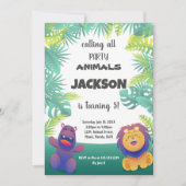 Wild Safari Animal Party Theme voor kinderen Kaart (Voorkant)
