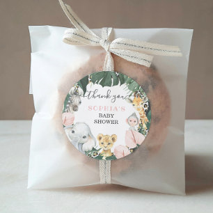 Wild Safari Animals Baby shower Favor Sticker
