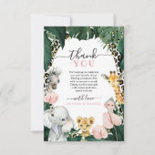 Wild Safari Animals Baby shower Hartelijk dank Aankondiging (Voorkant)