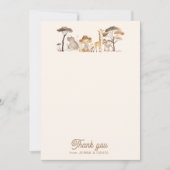 Wild Safari Animals Baby shower Hartelijk dank Bedankkaart (Voorkant)