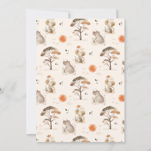 Wild Safari Animals Baby shower Hartelijk dank Bedankkaart (Achterkant)