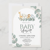 Wild Safari Animals Baby shower Oerwoud Greenery Kaart (Voorkant)