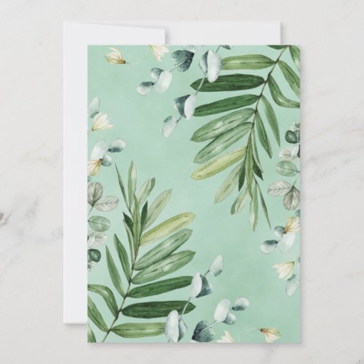 Wild Safari Animals Baby shower Oerwoud Greenery Kaart (Achterkant)