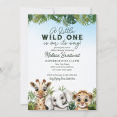 Wild Safari Animals Baby shower Uitnodiging (Voorkant)