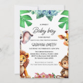Wild Safari Animals Baby shower Uitnodiging (Voorkant)