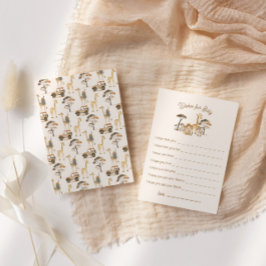 Wild Safari Animals Baby shower Wensen voor Baby Informatiekaartje