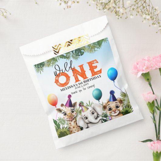 Wild Safari Animals Birthday Party Bedankzakje (Gezegeld)