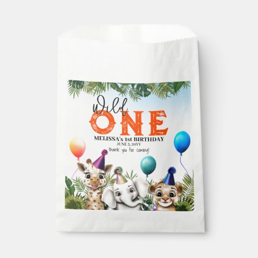 Wild Safari Animals Birthday Party Bedankzakje (Voorkant)