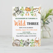 Wild Safari Animals Birthday Party Kaart (Staand voorkant)