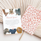 Wild Safari Animals Girl Baby shower Bedankkaart