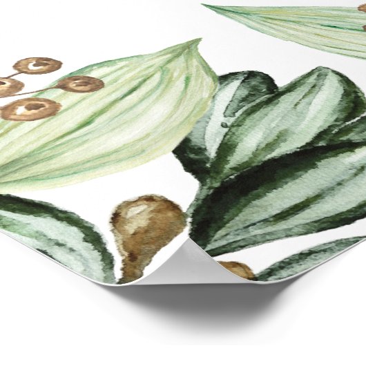 Wild Safari Animals Rustic Greenery Birthday Baby Poster (Hoek)