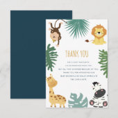 Wild safari baby shower bedankt je kaart (Voorkant / Achterkant)