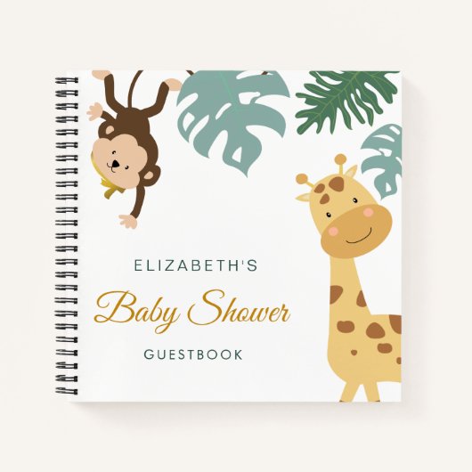 Wild Safari baby shower Gastenboek Notitieboek (Voorkant)
