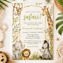 Wild Safari Baby Shower Tropisch Jungle Dier 