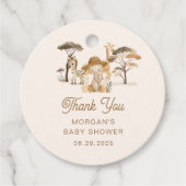 Wild Safari Dieren Baby shower Bedankjes Labels (Voorkant)