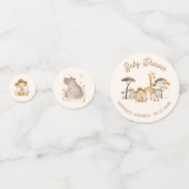 Wild Safari Dieren Baby shower Confetti (Achterkanten)