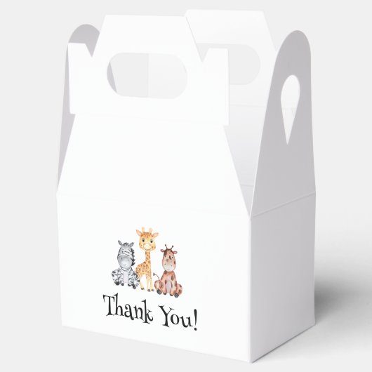 Wild Safari Dieren Baby shower Favor Box Bedankdoosjes (Geopend)