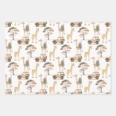 Wild Safari Dieren Baby shower Inpakpapier Vel (Voorkant 2)